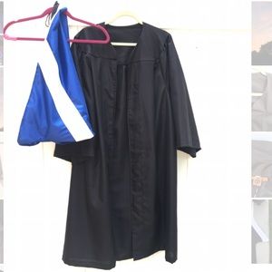 Full set of graduation cap, gown, and hood